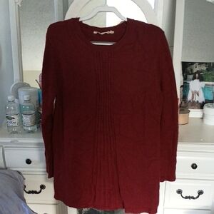 Soft Surroundings Burgundy Crew Neck Sweater